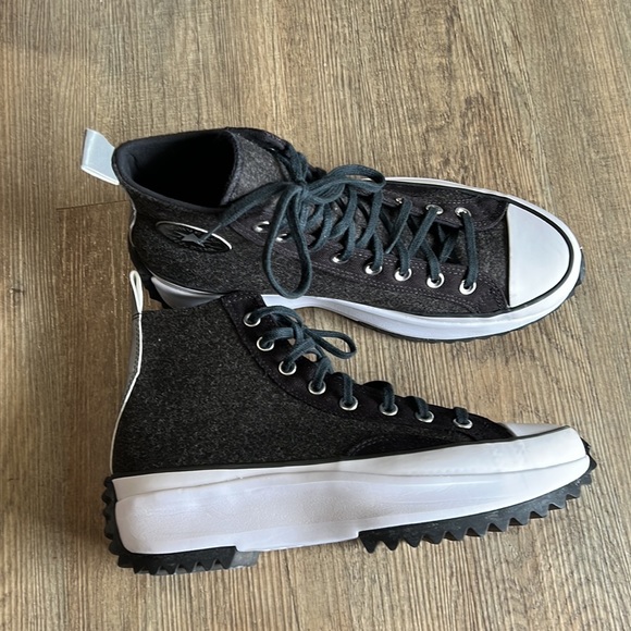 CONVERSE RUN STAR HIKE HI wool grey/black/white size men 10